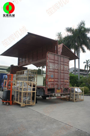 湖南經(jīng)銷定制的多套渦流洗菜機(jī)等設(shè)備專車發(fā)貨交付！